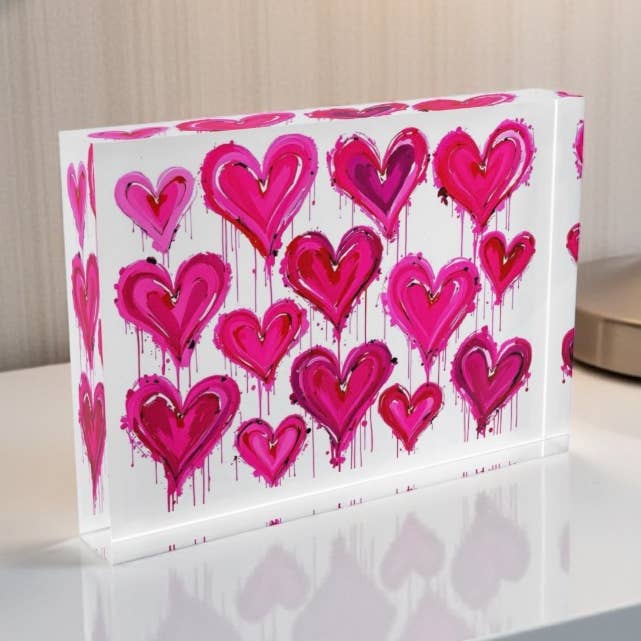 LOVE Hearts Art Crystal Block Table Decor for wholesale by Resinate By KS / by KRISTIN SMITH