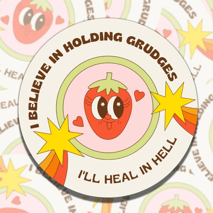 Autocollant de Rancune Amusant - Cadeau en Vinyle pour Amis pour la vente par Sticky Sadness Designs