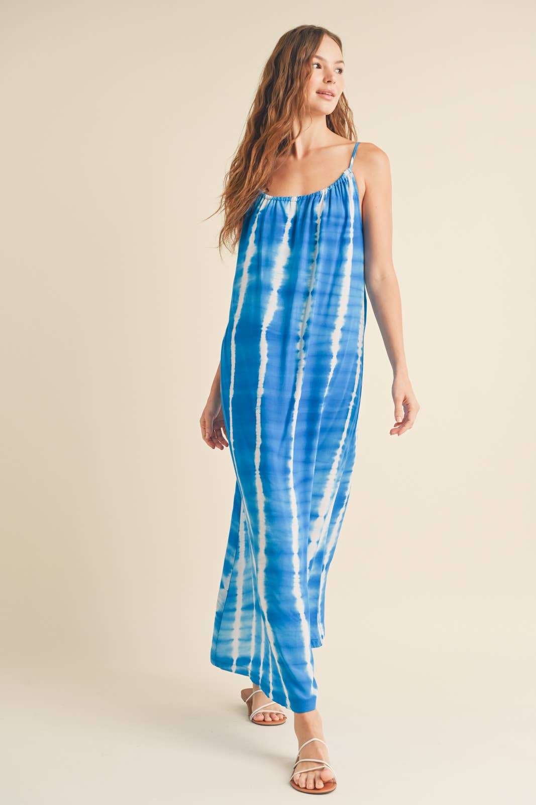 Wishlist Apparel - Wholesale Dress - Women's - TIE DYE MAXI DRESS WITH SELF BACK TIE / WL23-83523