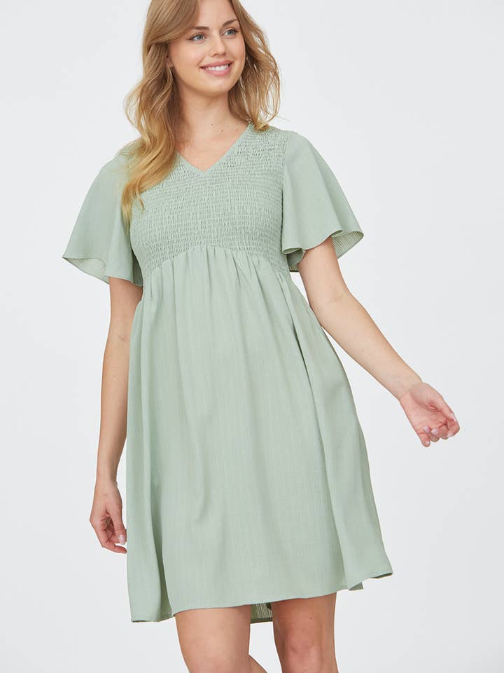 Plus size Knee Length Smocked Dress for wholesale by Orange Creek