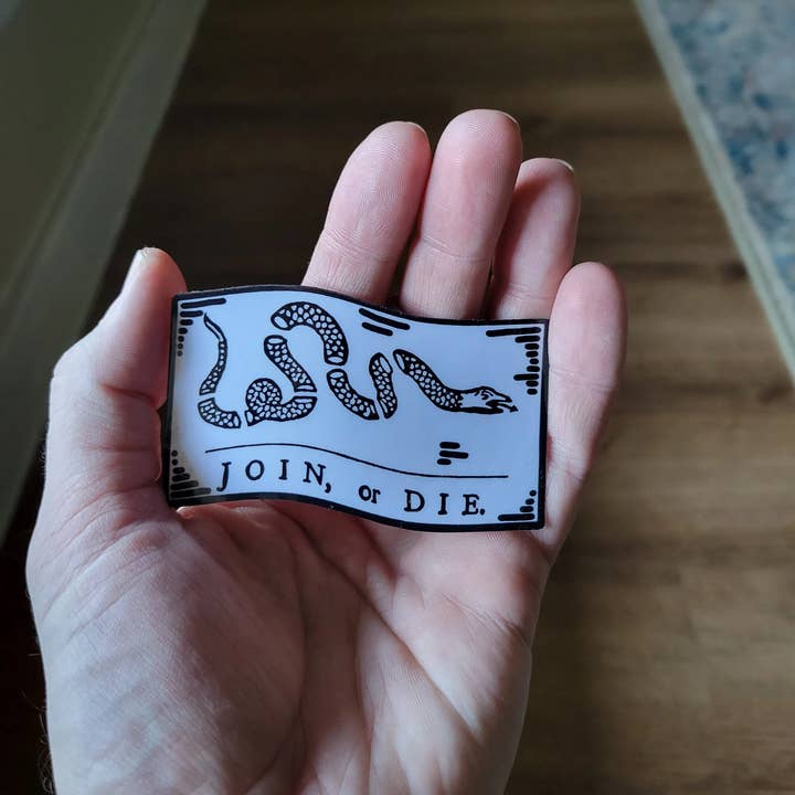 Pilgrim Trading Post - Wholesale Sticker - Join or Die Flag Sticker | Revolutionary War2