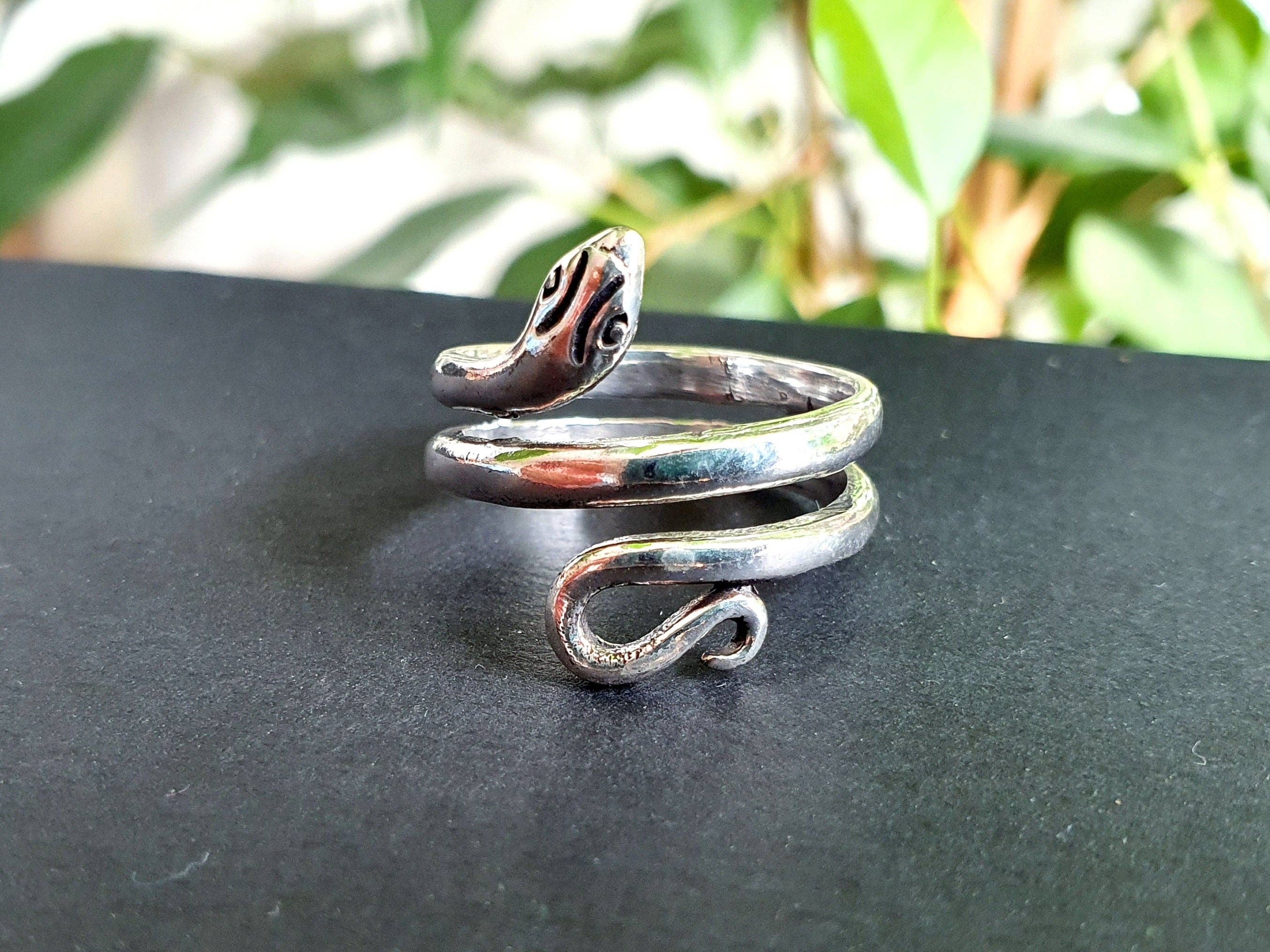 Kaali Boutique - Wholesale Band/Stacked Ring - Silver Snake Ring / Brass / Ethnic, Geometric, rustic, yoga, hippie, gypsy, pretty, psy, boho, bohemian, festival1
