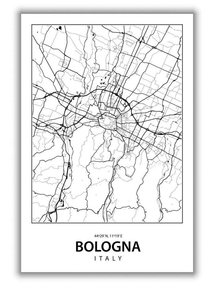 Mapa de Bolonia Italia para venta al por mayor de Stanley Print House