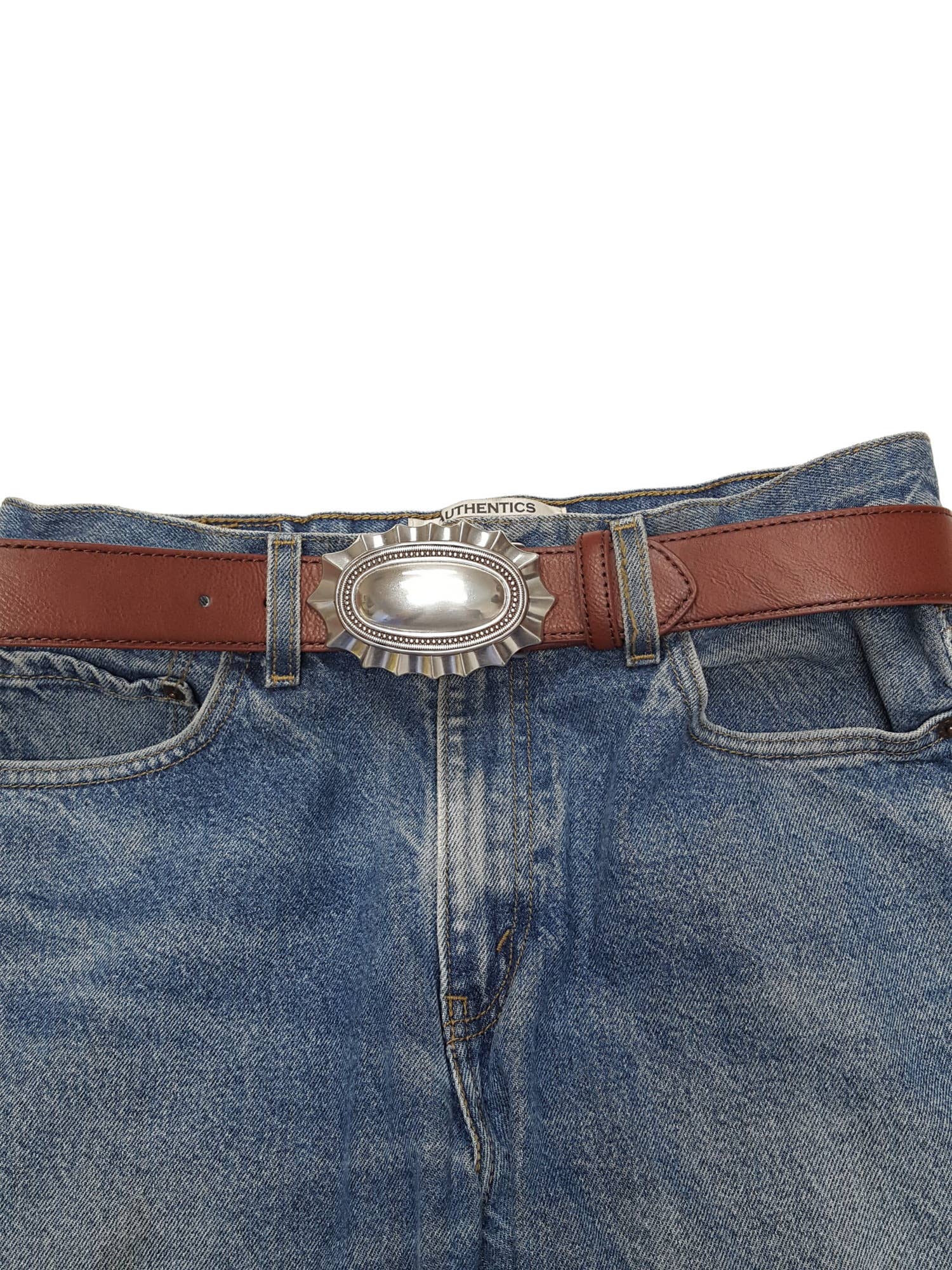 Axesoria West - Vente Ceinture – femme - Ceinture à boucle western argentée brillante2