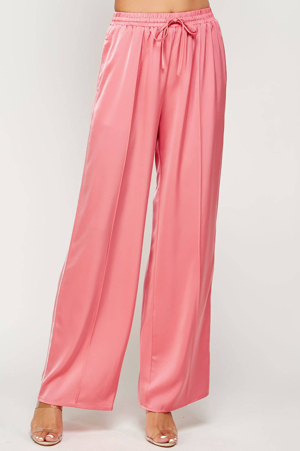 Strut & Bolt - Wholesale Pants - Women's - Rhinestone Trim Satin Track Pants17