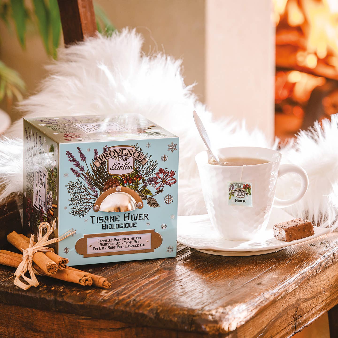 PROVENCE D'ANTAN - Vente Thés santé/détox - Tisane Hiver bio* - Cube Métal 24 sachets2