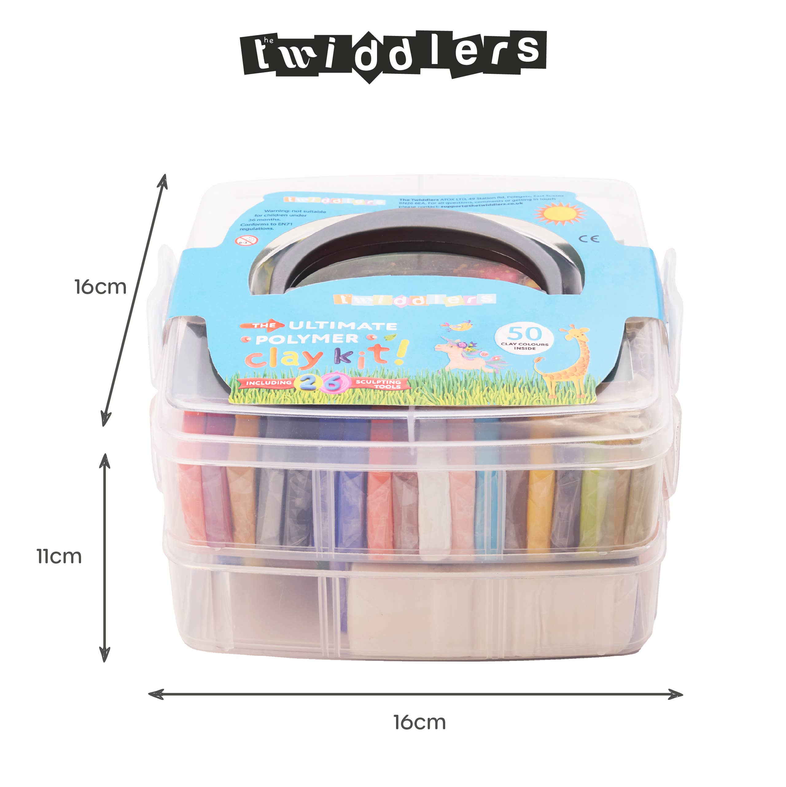 The Twiddlers - Wholesale DIY Craft Kit - Kids - 50 Colour Modelling Clay Starter Kit with Tools & Storage4