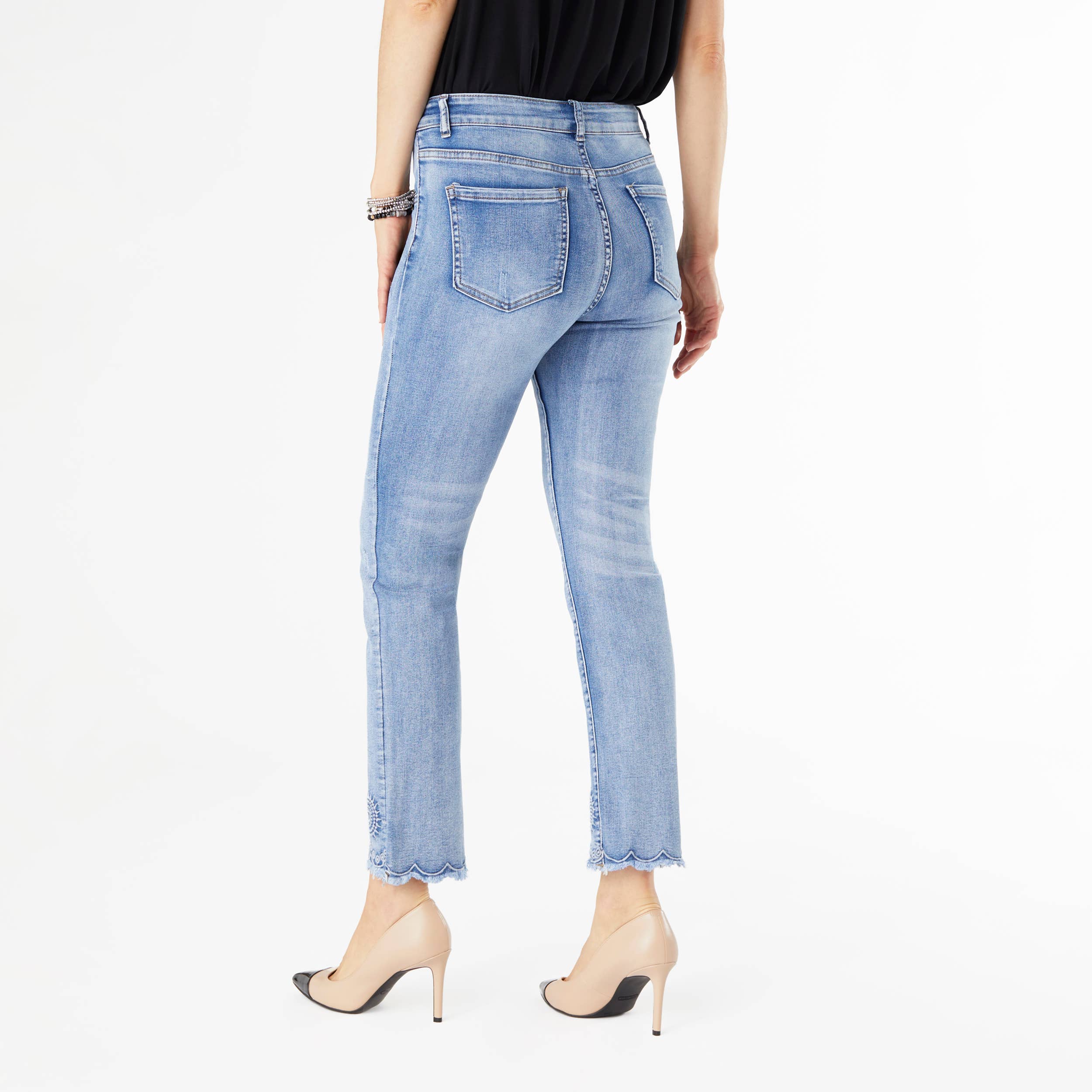 Medium Denim EverStretch Ankle with Burst Embroidery for wholesale on Faire13