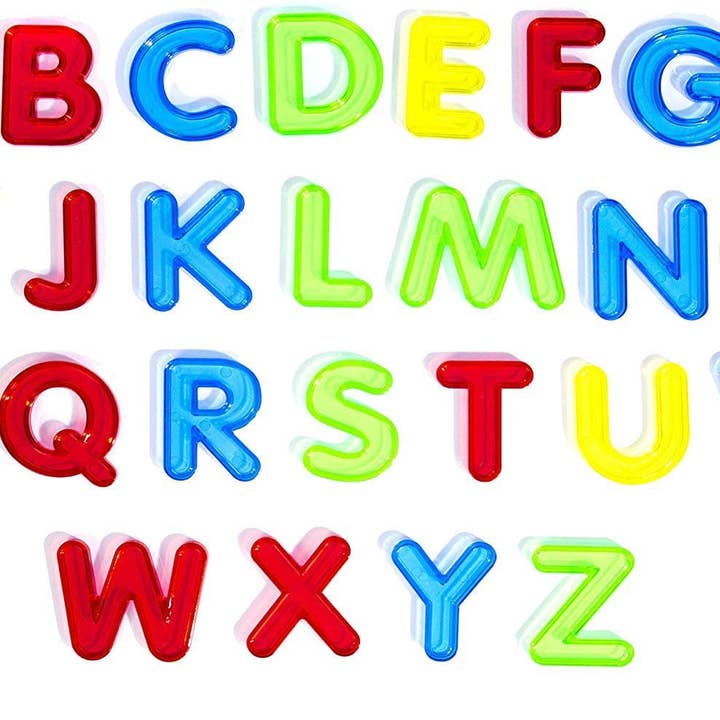 Think Fast Toys- Translucent Upper Case Letters (Eng & Sp) for wholesale by Think Fast Toys