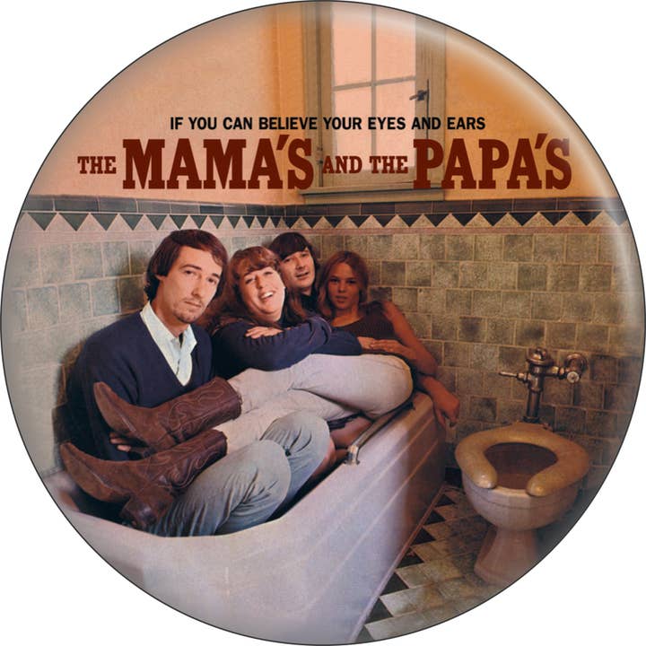 Pin-on Button - 1.25 Inch - Mamas, The & The Papas for wholesale by Square Deal Recordings & Supplies