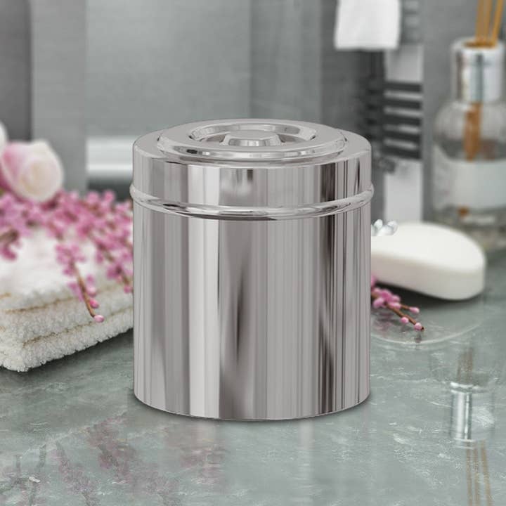 nu steel - Wholesale Jar - Gloss Polished Stainless Steel Cotton Jar4