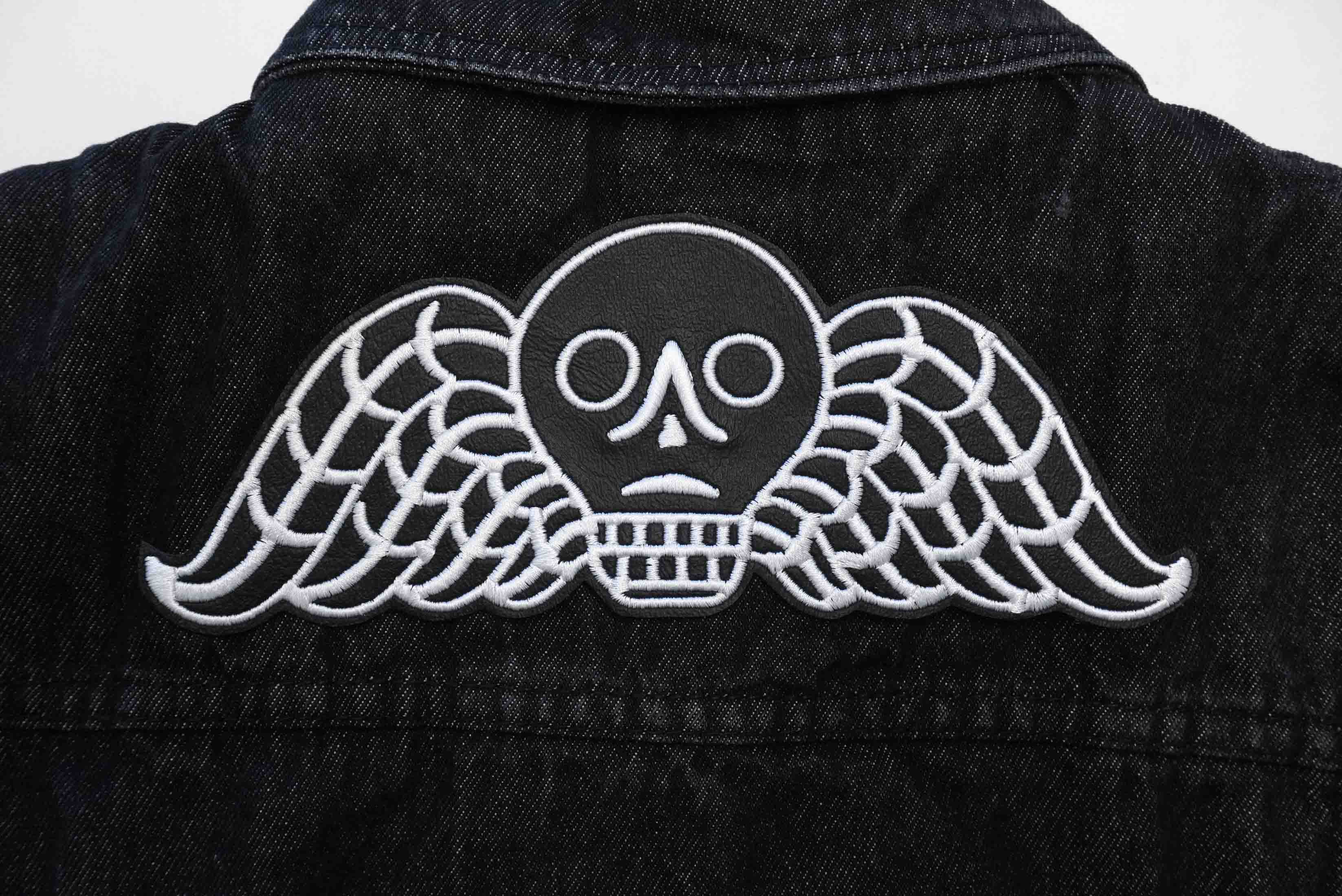 Project Pinup - Wholesale Patch - Memento Mori Faux Leather Embroidered Iron on Patch1