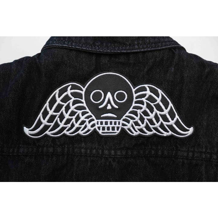 Project Pinup - Wholesale Patch - Memento Mori Faux Leather Embroidered Iron on Patch1