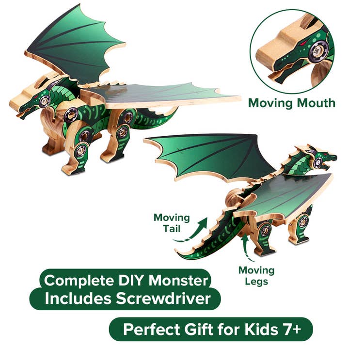 AYK Brand – Engroshandel DIY-hobbysæt – Børn – DIY træsæt med klistermærker - Monster Series (Monster Type 2)3