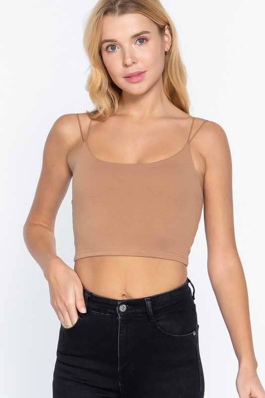 Vanilla Monkey - Wholesale Tank Top - Women's - Round Neck Elastic Strap Two Ply Knit Cami Crop Top9