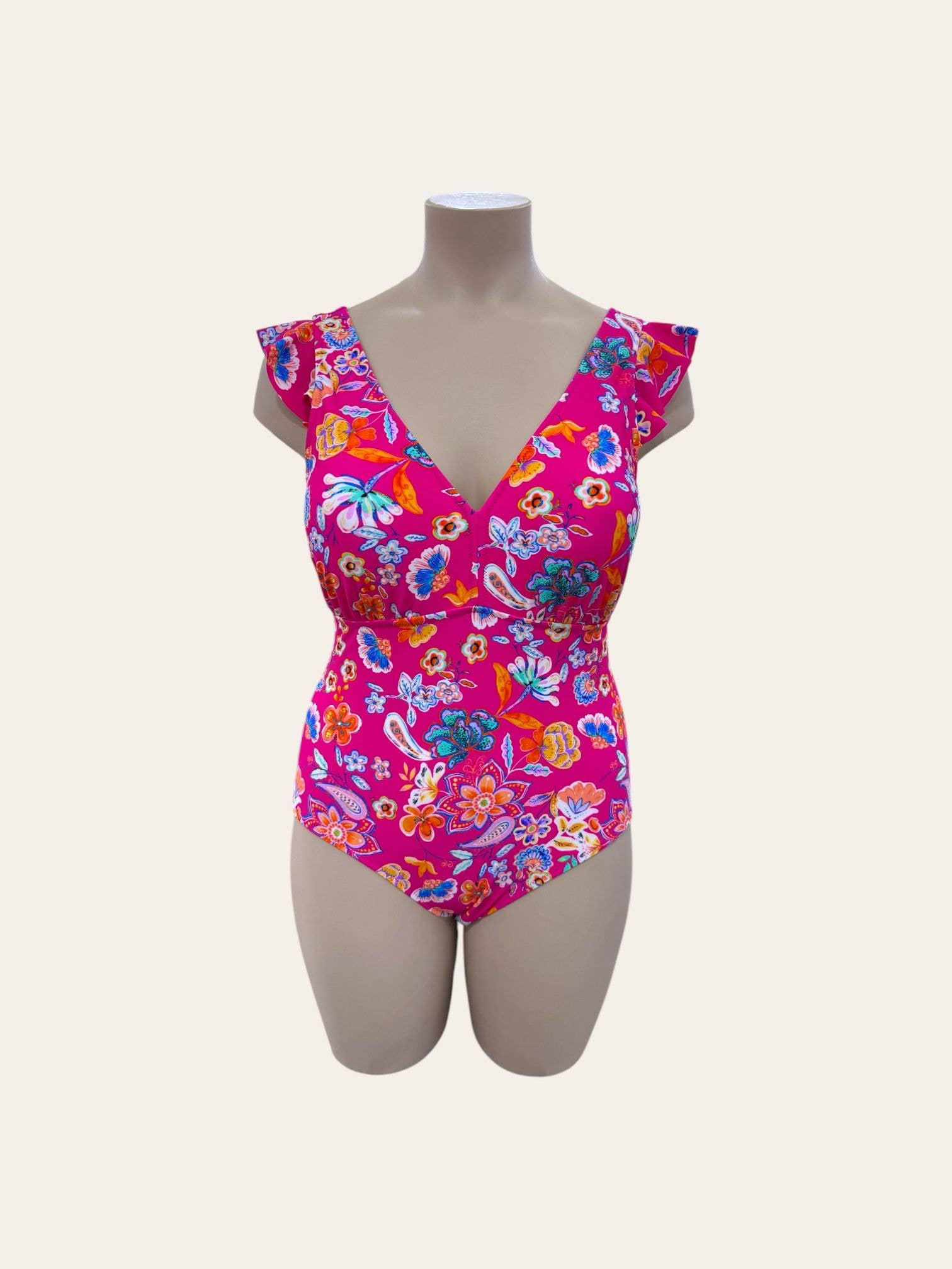 C'MELODIE – wholesale Baddräkt - Dam – Baddräkt för plusstorlek med formande design och blommönster HMD-009 F22