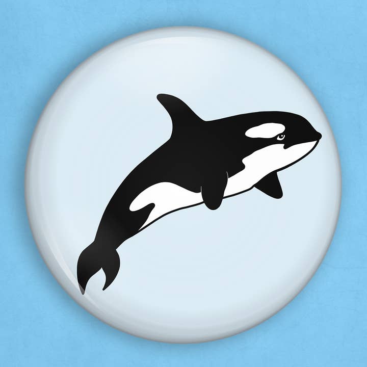 Orca/späckhuggare stift (1 tum diameter) för wholesale av Caroline W Illustration