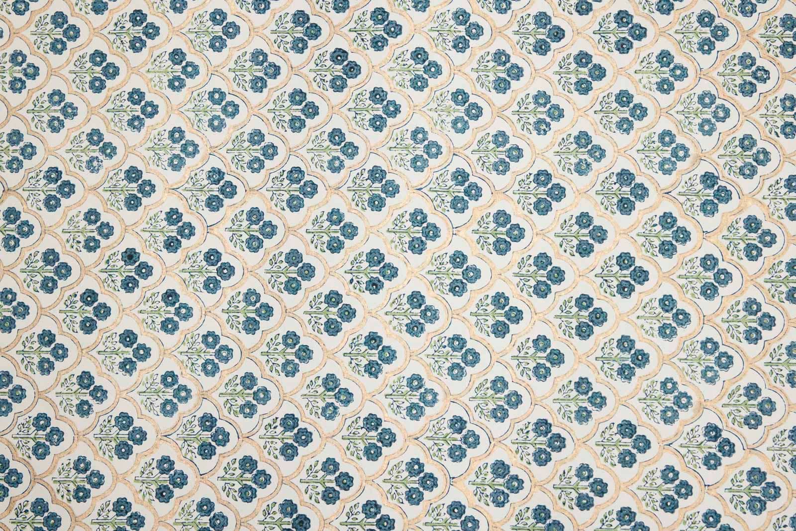 Paper Mirchi - Wholesale Inpakpapier - Met de handgeblokdrukte cadeaupapier vellen - Trellis Indigo2