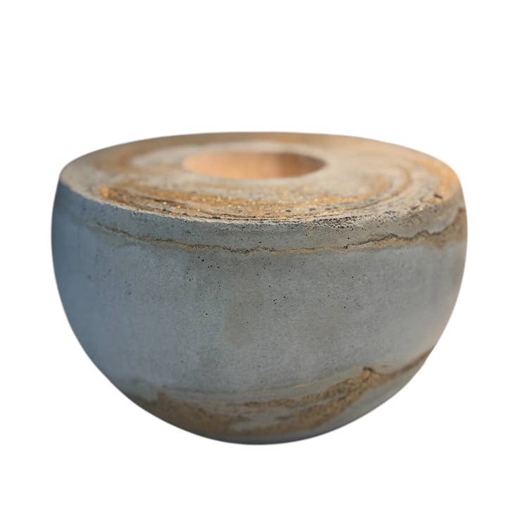 Wind + Willow Co. - Wholesale Vase - Gold Accent Concrete Vase