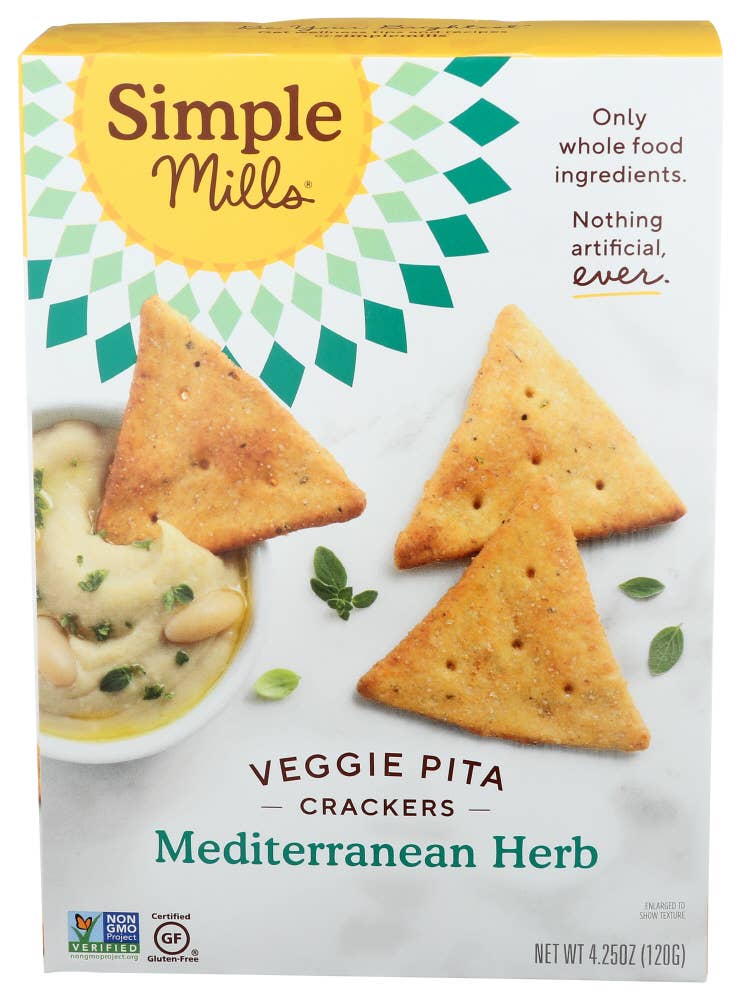 KeHE Distributors, LLC - Wholesale Crackers - Simple Mills Cracker Pita Mediterranean Herb 4.25 oz0