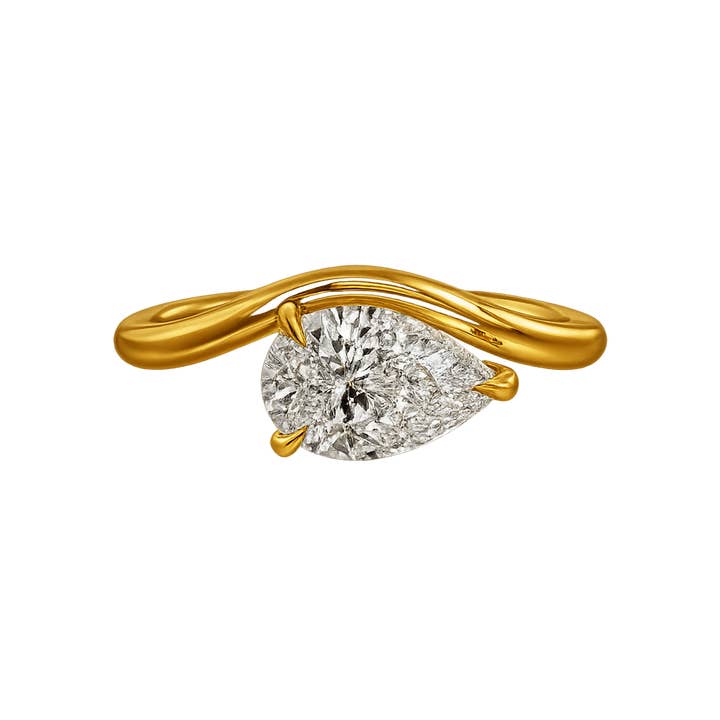 1.50 Carat Pear Cut East West Engagement Ring for wholesale by Evara Jewelry