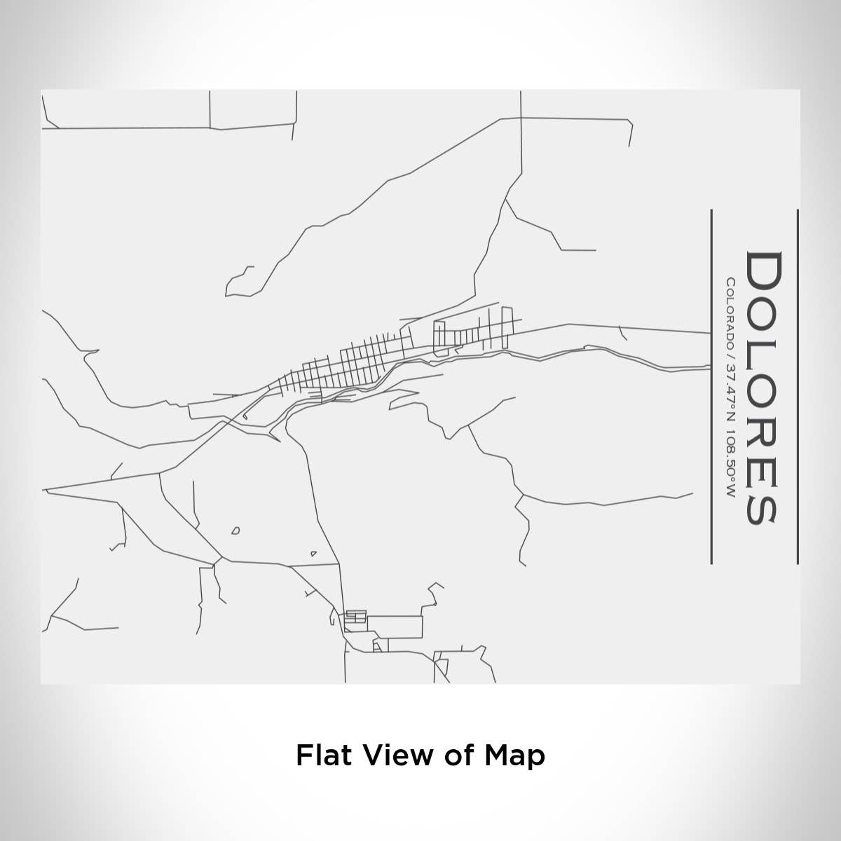 JACE.design - Wholesale Water Bottle - Dolores CO Map Bottle with Bamboo Top in Matte White1