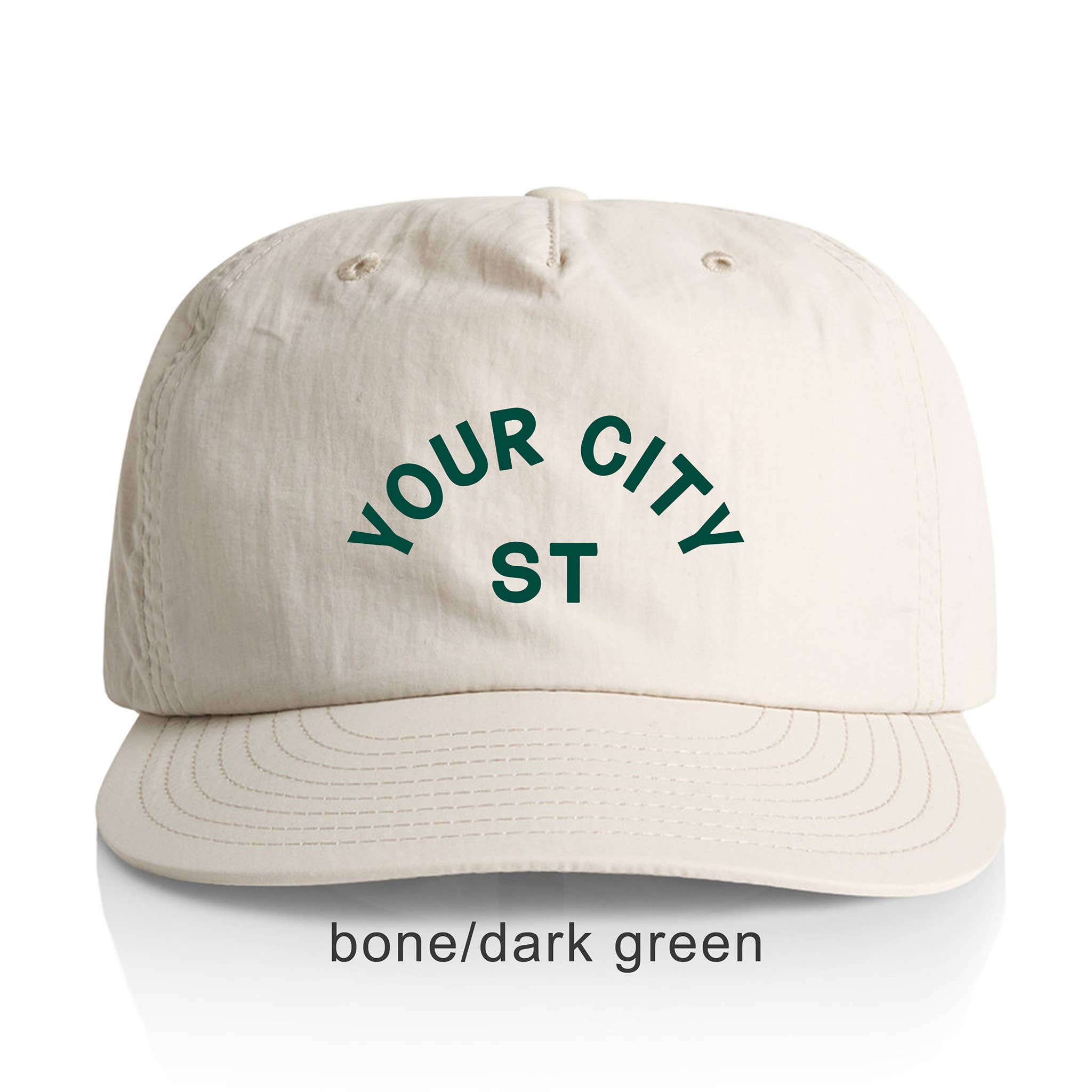 Endless August Supply Co. – wholesale Keps med platt skärm – Unisex – Anpassad Arch City Nylonkeps | Namn Drop Keps | Stadkeps34