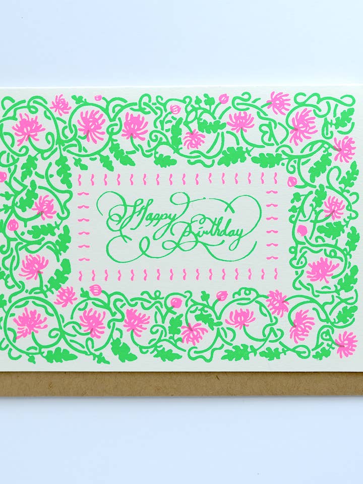 Happy Birthday Chrysanthemums Card for wholesale by Sparkwell Press