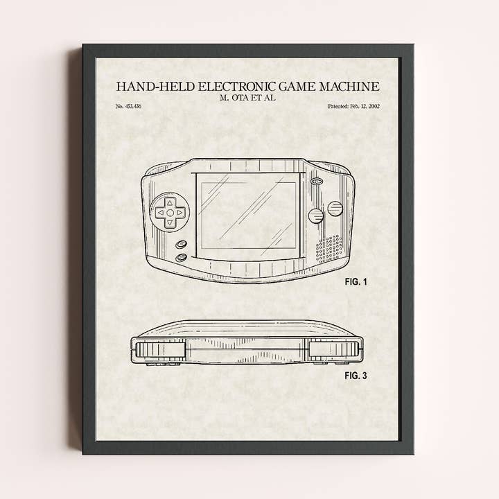 Brevet d'impression de console Nintendo Game Boy Advance pour la vente par Damon D Chan
