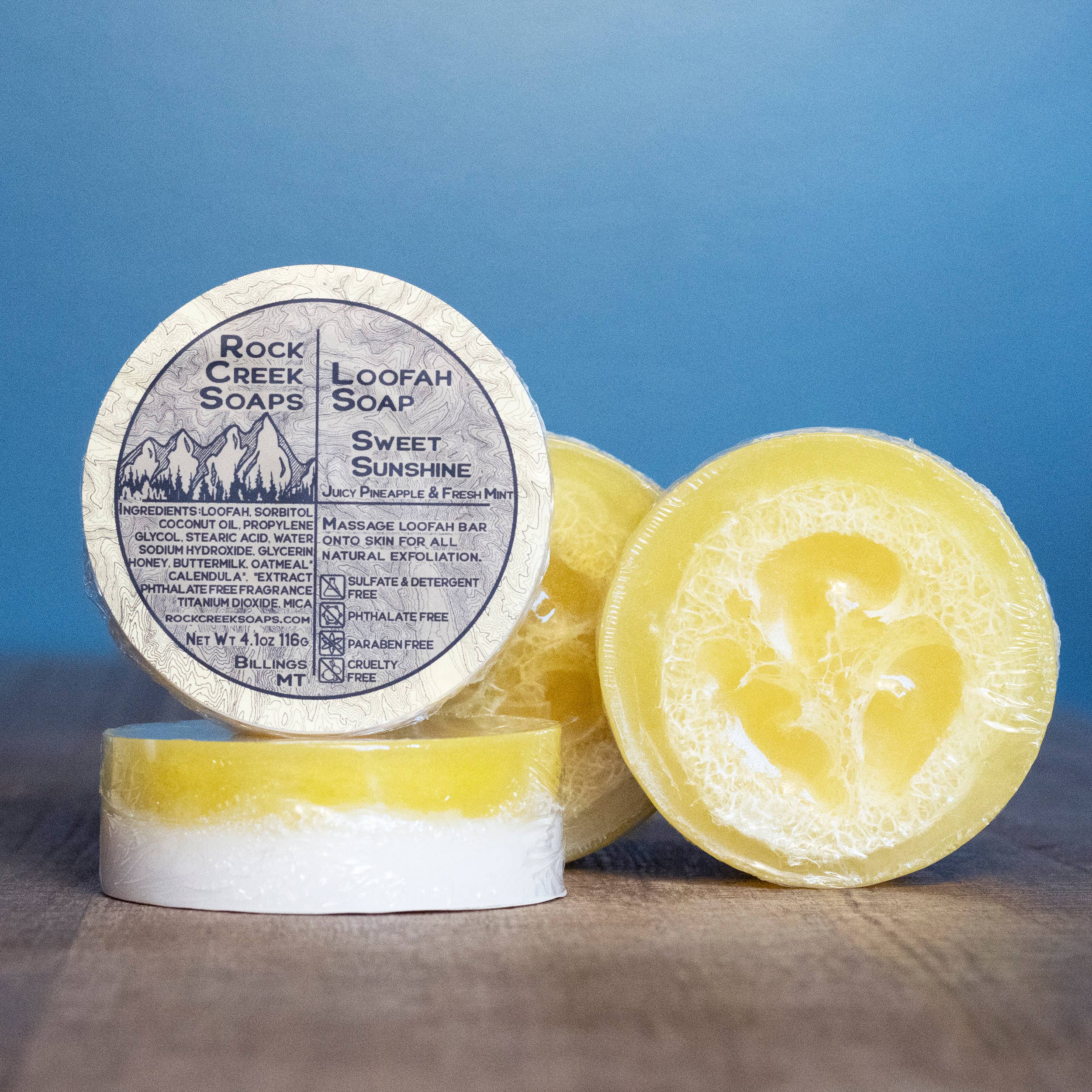 Rock Creek Soaps - Wholesale Loofah - Sweet Sunshine Loofah Soap | Pineapple Mint6