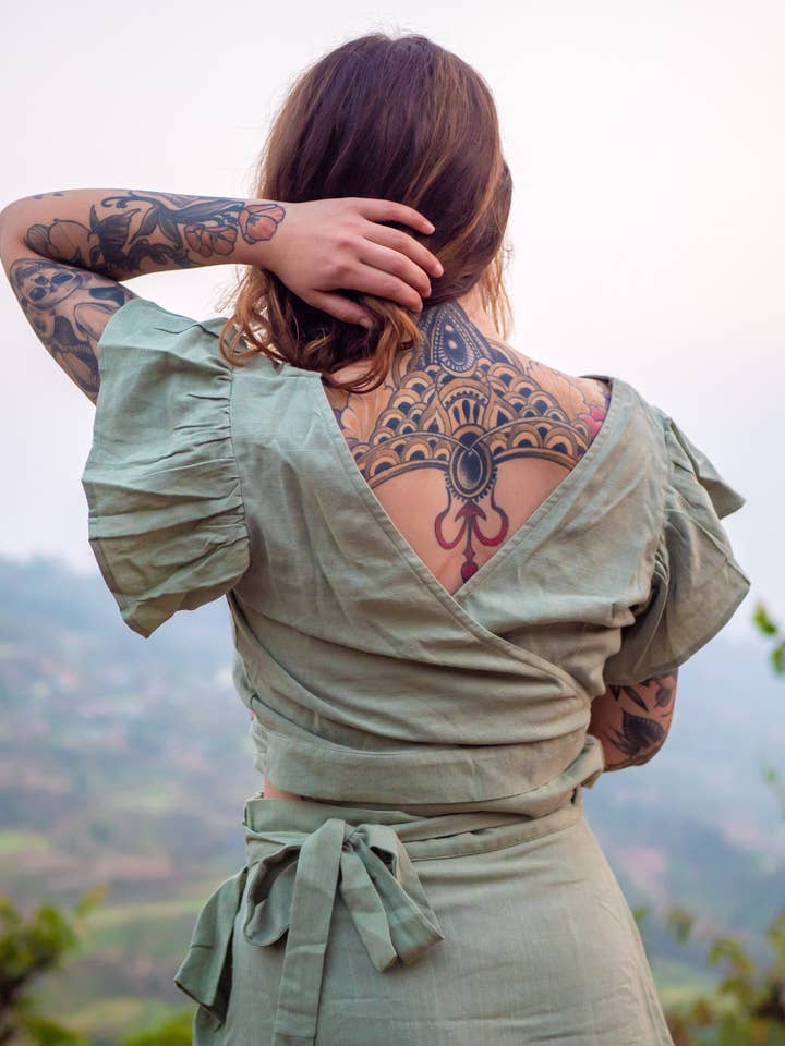 Silkylicious Wrap Top (reversible) for wholesale by Con Cariño Design