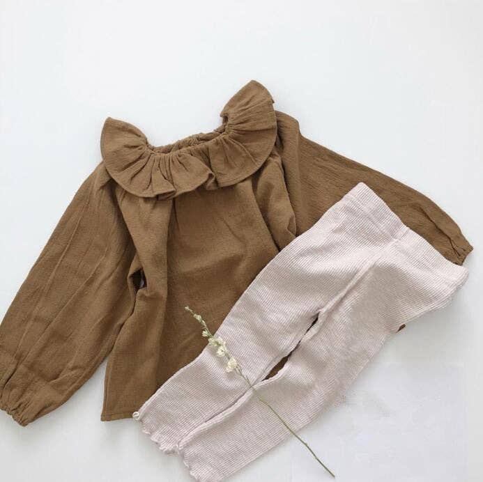 Annie & Charles – wholesale T-shirt – Kids – Annie & Charles® LISA linen blouse with collar1