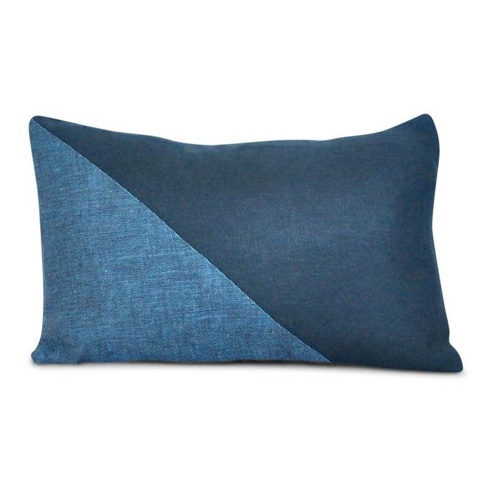 Sea Pieced Accent Pillow for wholesale by Modernplum Textiles for Living