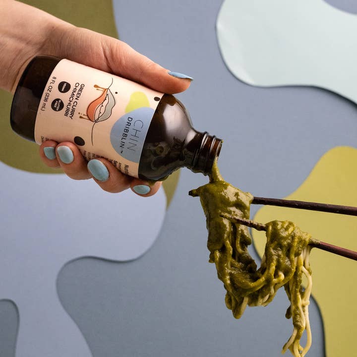 Chin Dribblin' Specialty Asian Fusion Sauces - Wholesale Sauce - Green Curry Chimichurri Sauce2