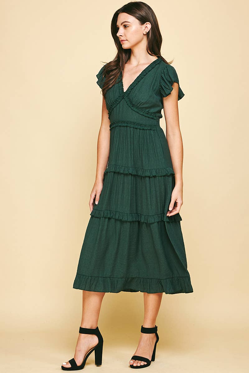 PINCH - Wholesale Dress - Women's - RUFFLED TEA LENGTH DRESS - 3597D45