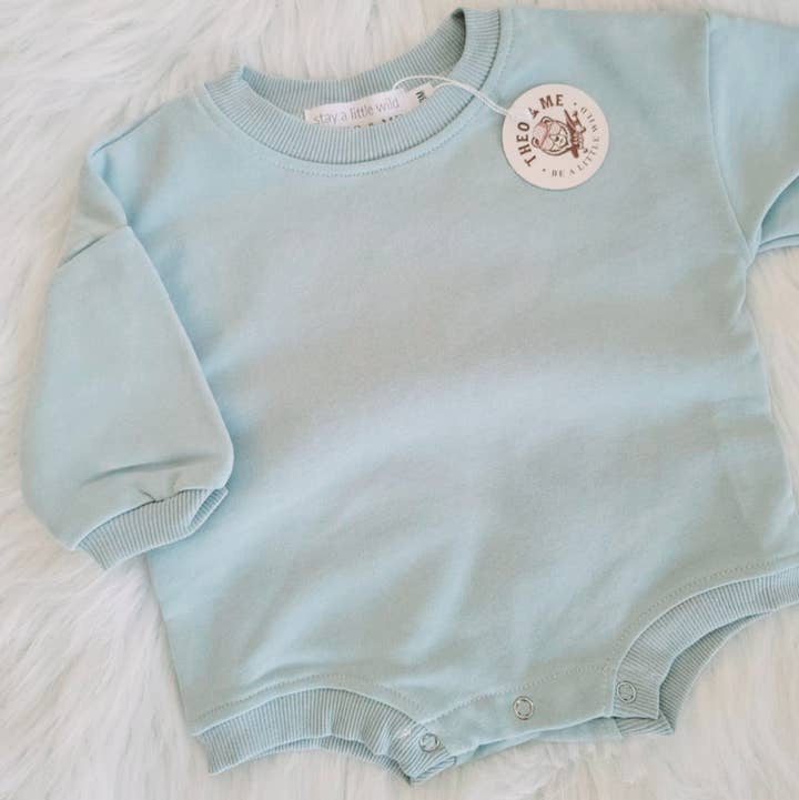 Rufflеѕ & Bоwtіеѕ - Affordable Boys & Girls Clothing - Wholesale Bodysuit (Non-Footed) - Baby - CLEARANCE - Blue Unisex Summer Bubble Romper