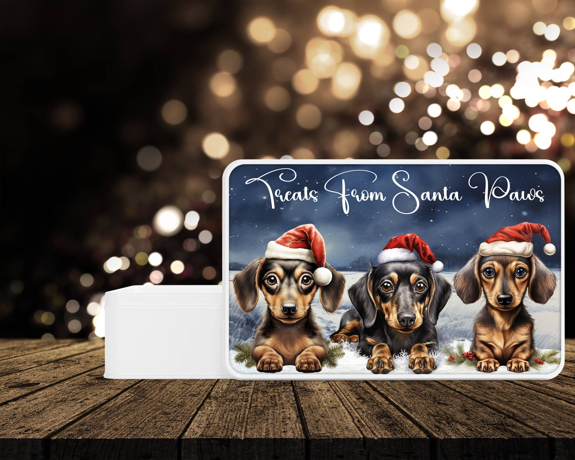 Storms Style – wholesale Pet treat jar – Cat/dog – Treats From Santa Paws Metal Treat Tin0