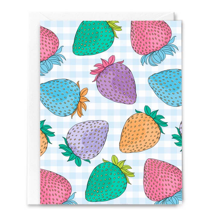 Colorful Strawberries Card for wholesale by Sammy Gorin LLC