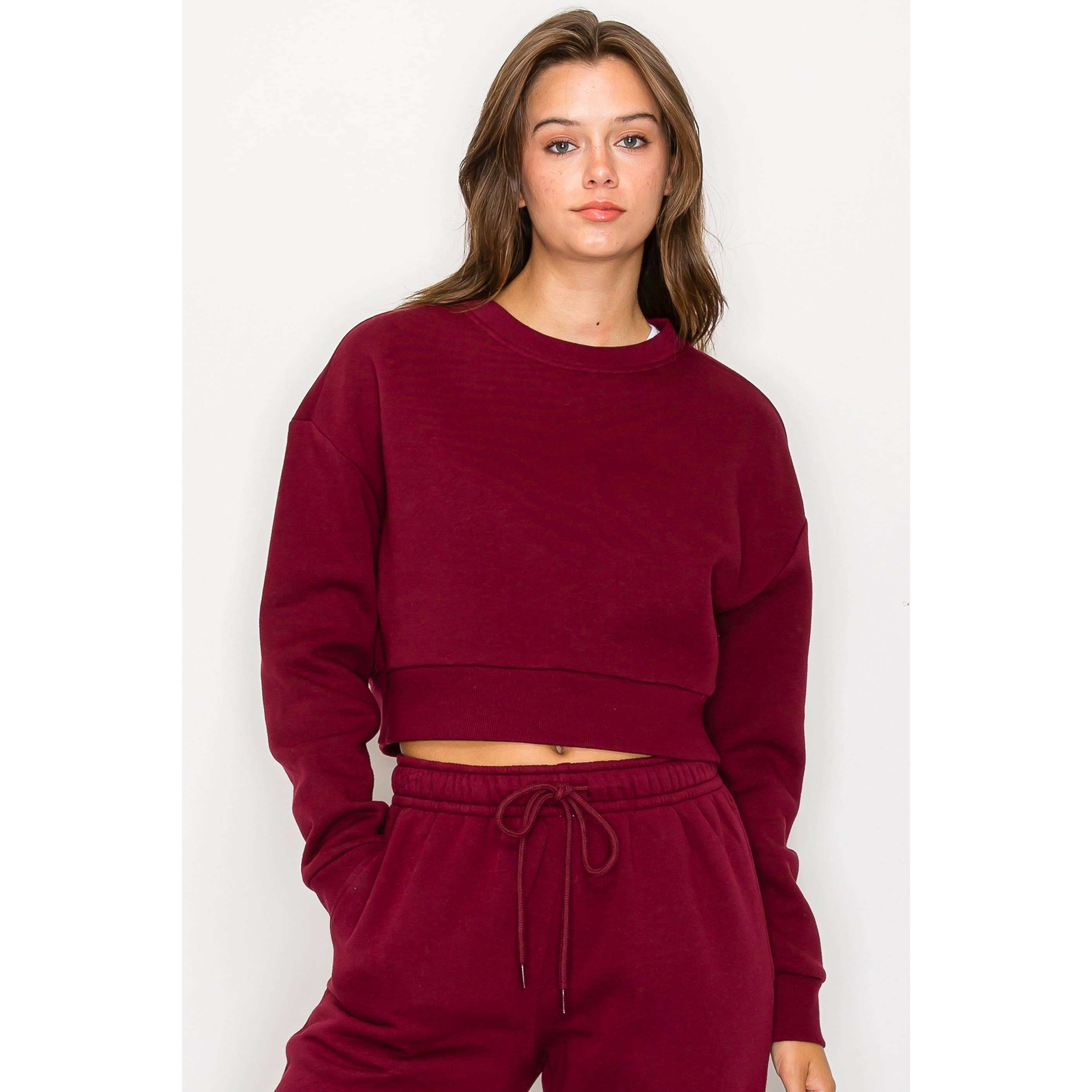 Timeless - Wholesale Sweatshirt - Women's - Cropped Fleece Crewneck Sweatshirt11