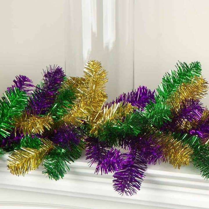 Factory Direct Craft – wholesale Party hat/crown – 9' Large Mardi Gras Tinsel Garland