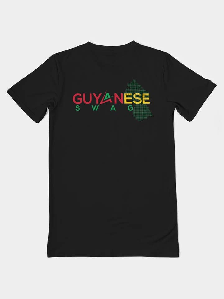 Official Guyanese Swag Guyana Map Logo Black Men's Everyday Pocket Tee for wholesale on Faire4
