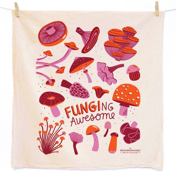The Neighborgoods - Wholesale Tea Towel - FIELD DAY (Mushroom, Poppy) - Tea Towel Set of 2