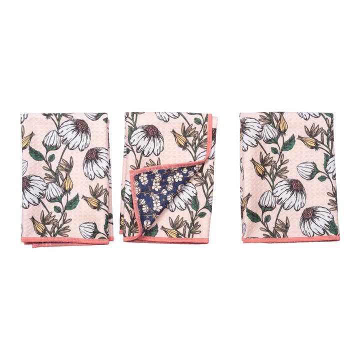 Asciugamano Mighty Mini (Set di 3) Reversibile - JL Sentiero dei Girasoli per la vendita all'ingrosso da parte di Once Again Home Co.