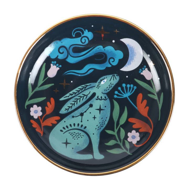 Something Different Wholesale - Wholesale Jewelry Dish - Mystical Midnight Hare Trinket Dish