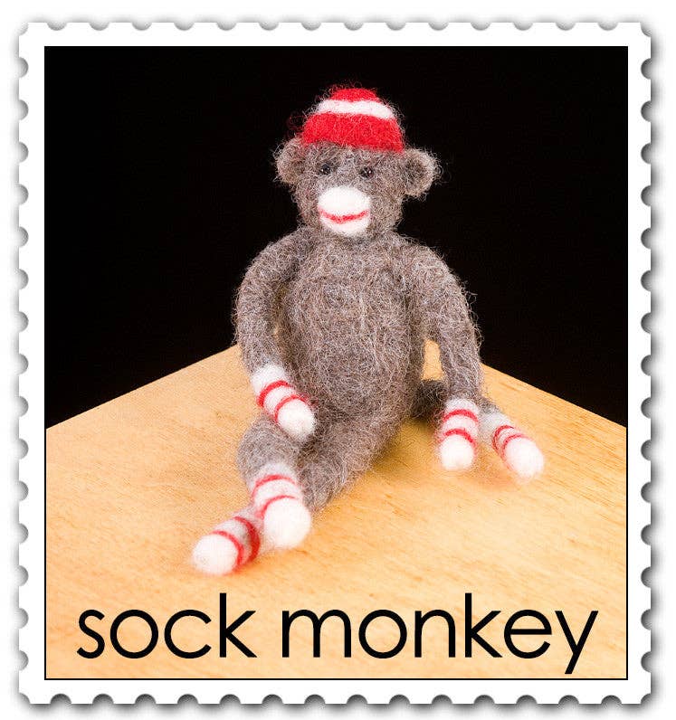 Woolpets – wholesale DIY craft kit – Sock Monkey Felting Kit1