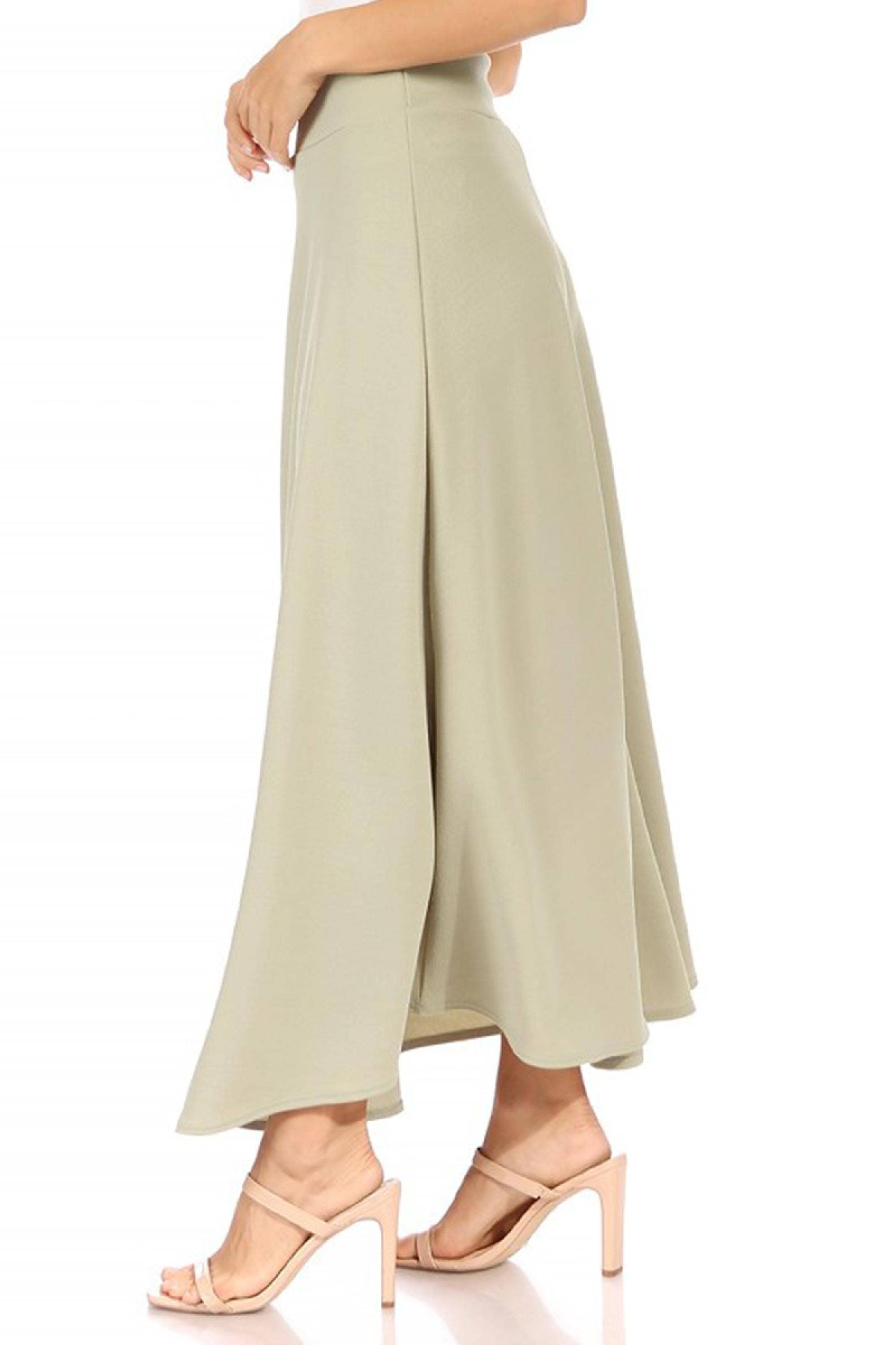 MOA COLLECTION - Wholesale Skirt - Women's - Women's Casual Solid Flare A-line Long Skirt34