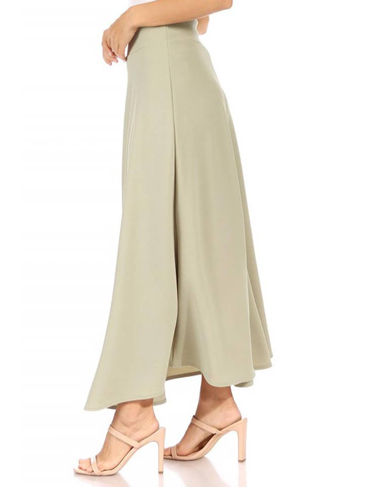 MOA COLLECTION - Wholesale Skirt - Women's - Women's Casual Solid Flare A-line Long Skirt34