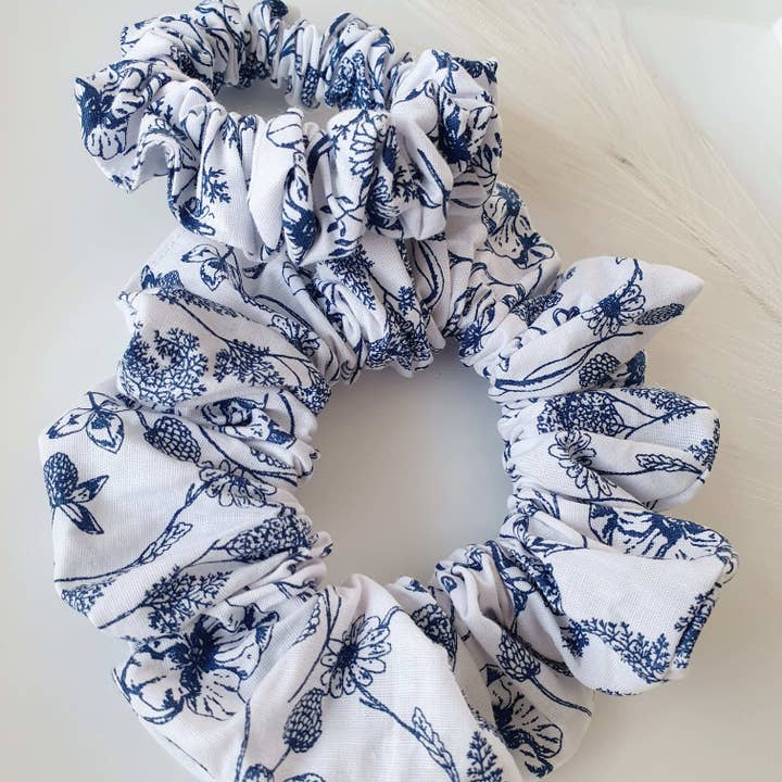 Scrunchie azul estampado por atacado de MlleChouChou