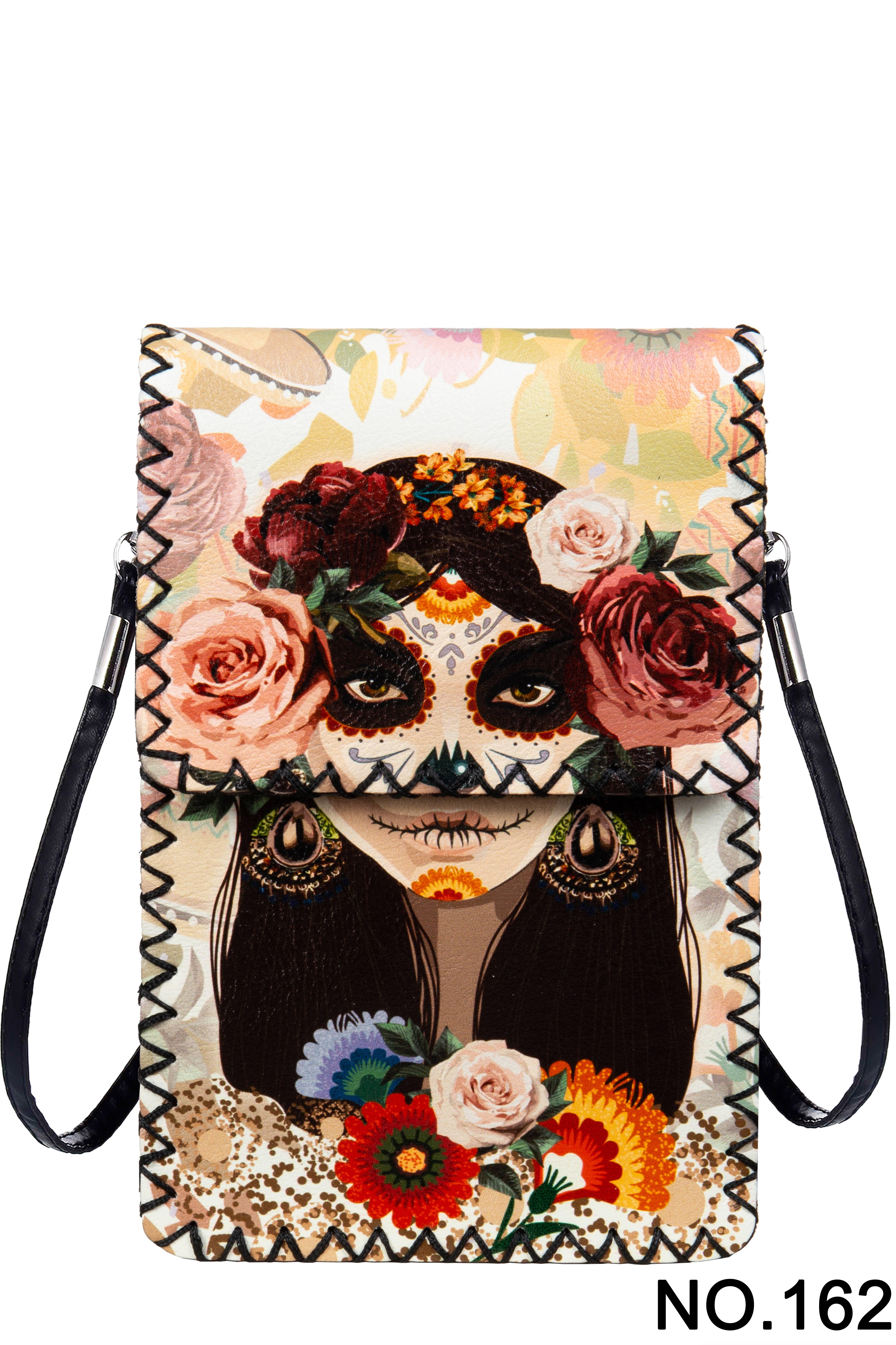 Ole - Wholesale Crossbody Bag - Women's - Dia De Los Muertos Girl Printed Crossbody HB0580 - NO.1623