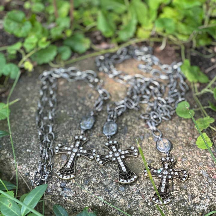 Bohemian Grace - Grace & Grit - Wholesale Pendant/Charm Necklace - Granger Cross Bling Pendant Necklace.6